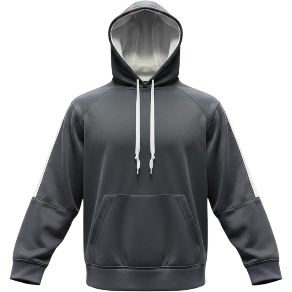 Badger Sport Mens Small Gray White Performance Hoodie Athletic Sweatshirt 1454